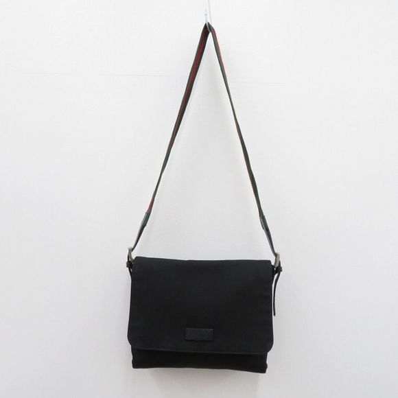 Gucci Sherry Line Shoulder Bag Canvas Black - Picture 2 of 10